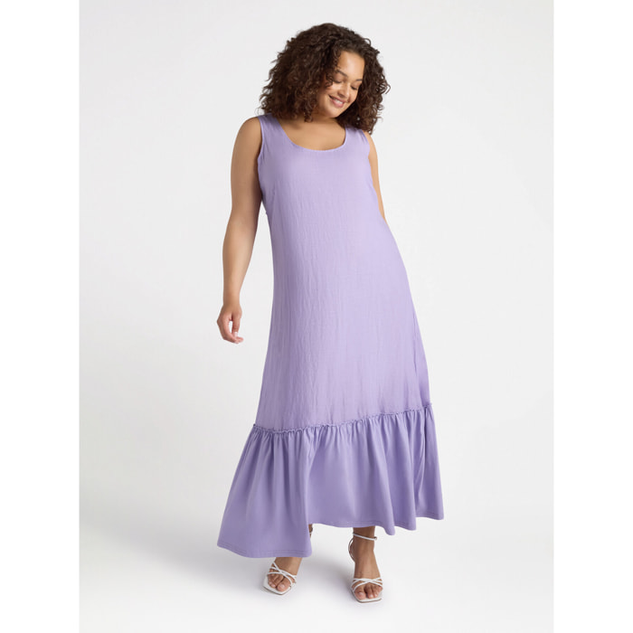 Fiorella Rubino - Vestido largo de punto de lino - Violeta