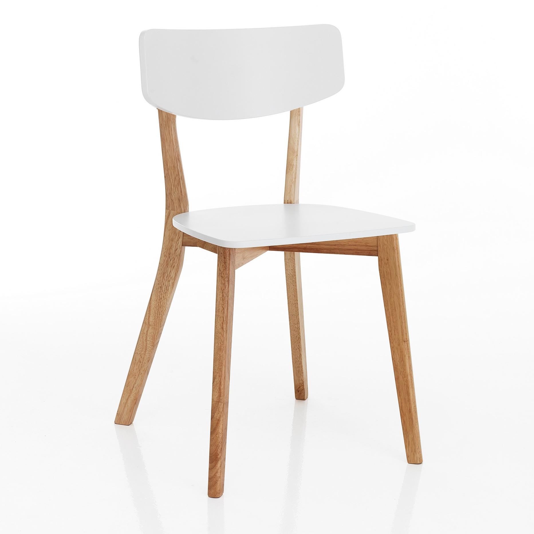 Tomasucci Lot de 2 CHAISES VARM BLANC / BOIS Multicolore