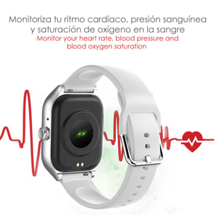 DAM Smartwatch GT4 Pro con llamadas BT, notificaciones push. Monitor deportivo y de salud. Corona multifunción. 4,2x1,2x5,2 Cm. Color: Oro