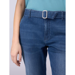 Oltre - Chino jeans with belt and jewel buckle - Azul