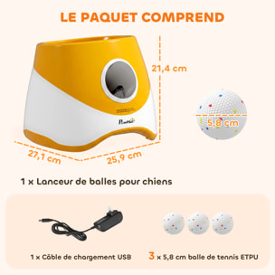 Lanceur de balles automatique pour chien 5 balles ETPU orange