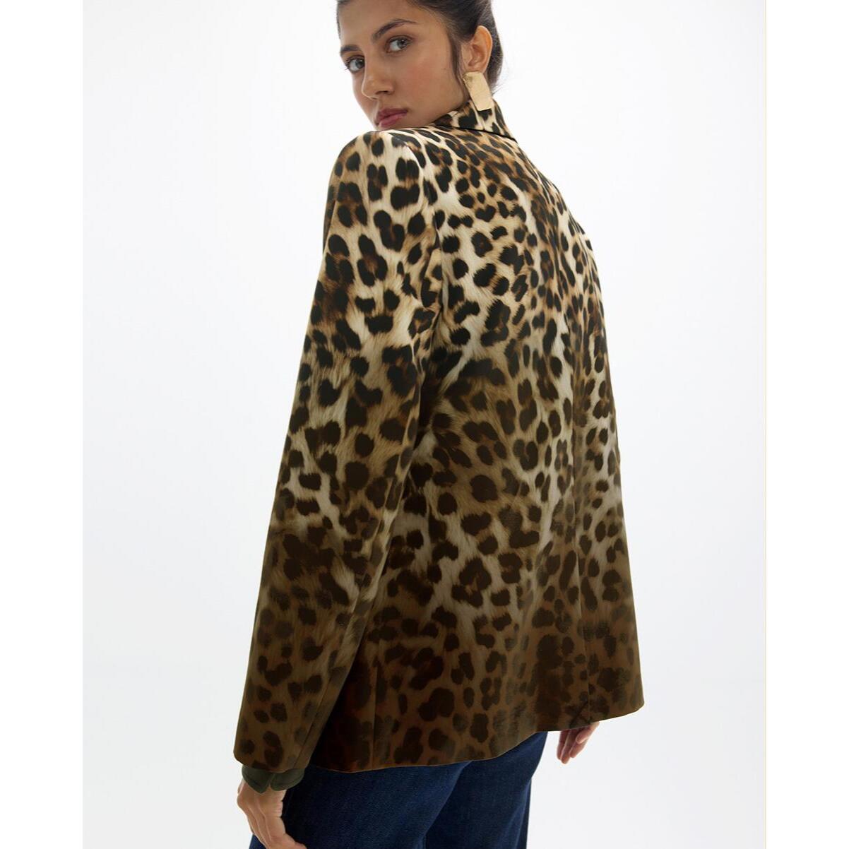 Blazer con stampa leopardata sfumata