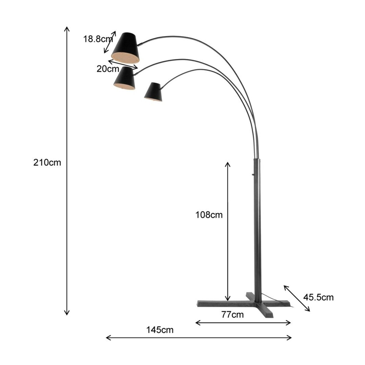 Lampadaire Cappellino noir Kare Design