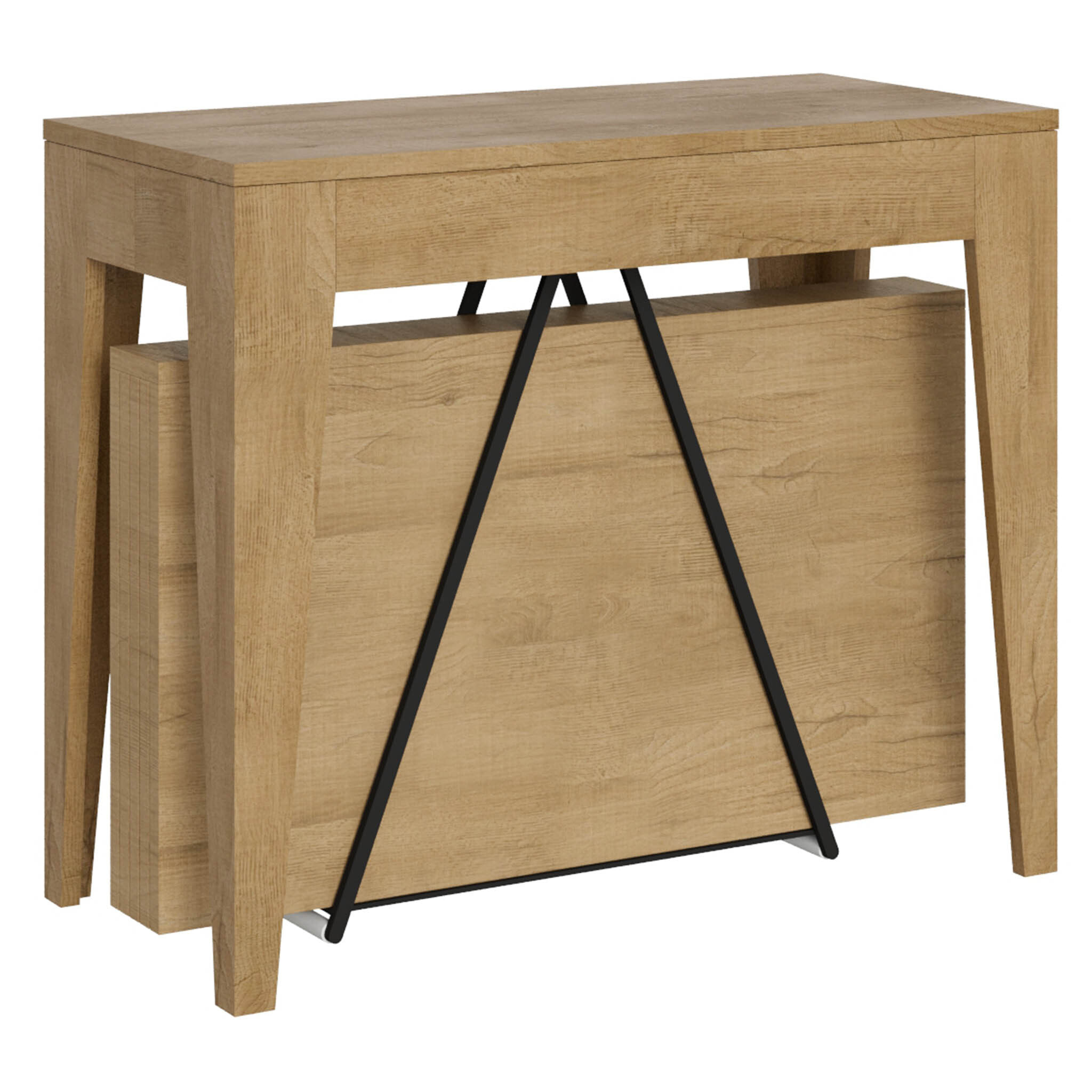 Console extensible 90x42/302 cm Zima chêne nature