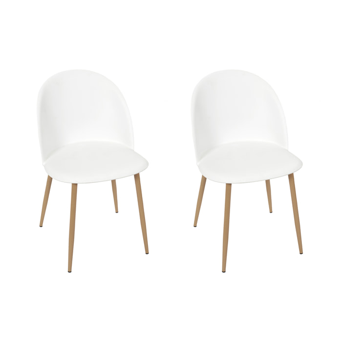 Chaise Scandinave Bergen Blanc - Lot De 2