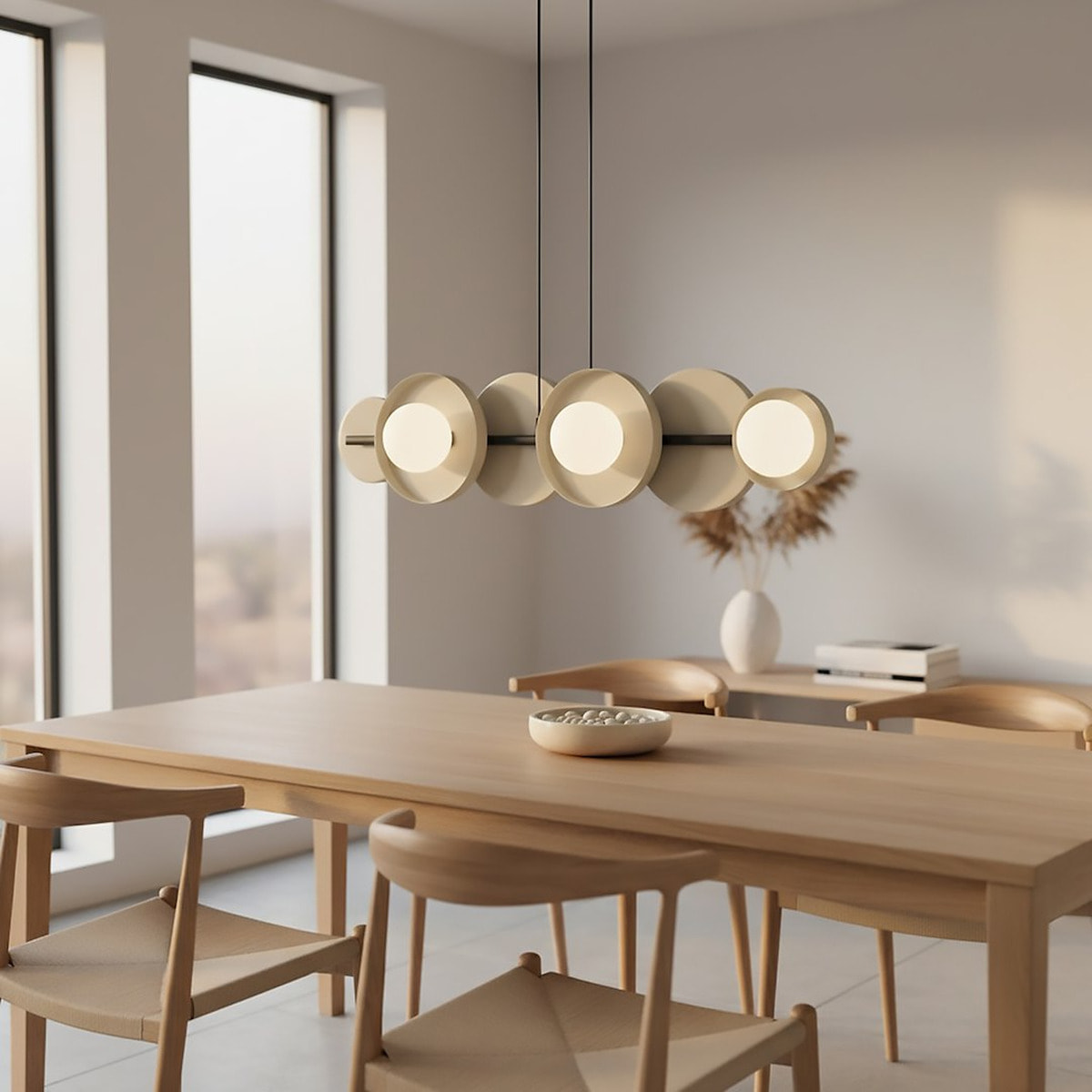 Lampada a sospensione Model in acciaio moka e vetro