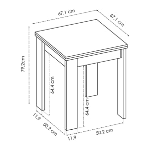 Tavolo allungabile Comer, Consolle estensibile multiposizione,Tavolo consolle ausiliare pieghevole, 79/134x67h79 cm, Rovere