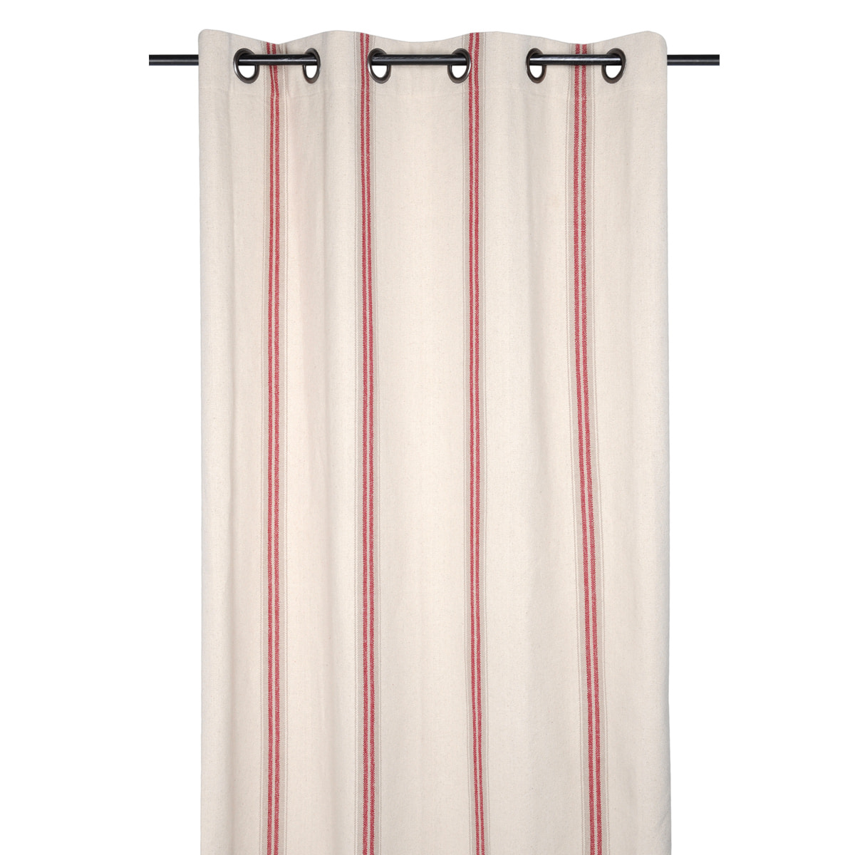 Rideau 100% Coton  - Effet tapissier d'antan - Rouge
