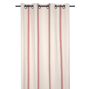 Rideau 100% Coton  - Effet tapissier d'antan - Rouge