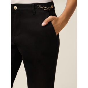 Oltre - Pantaloni chinos in cotone-lyocell - Nero