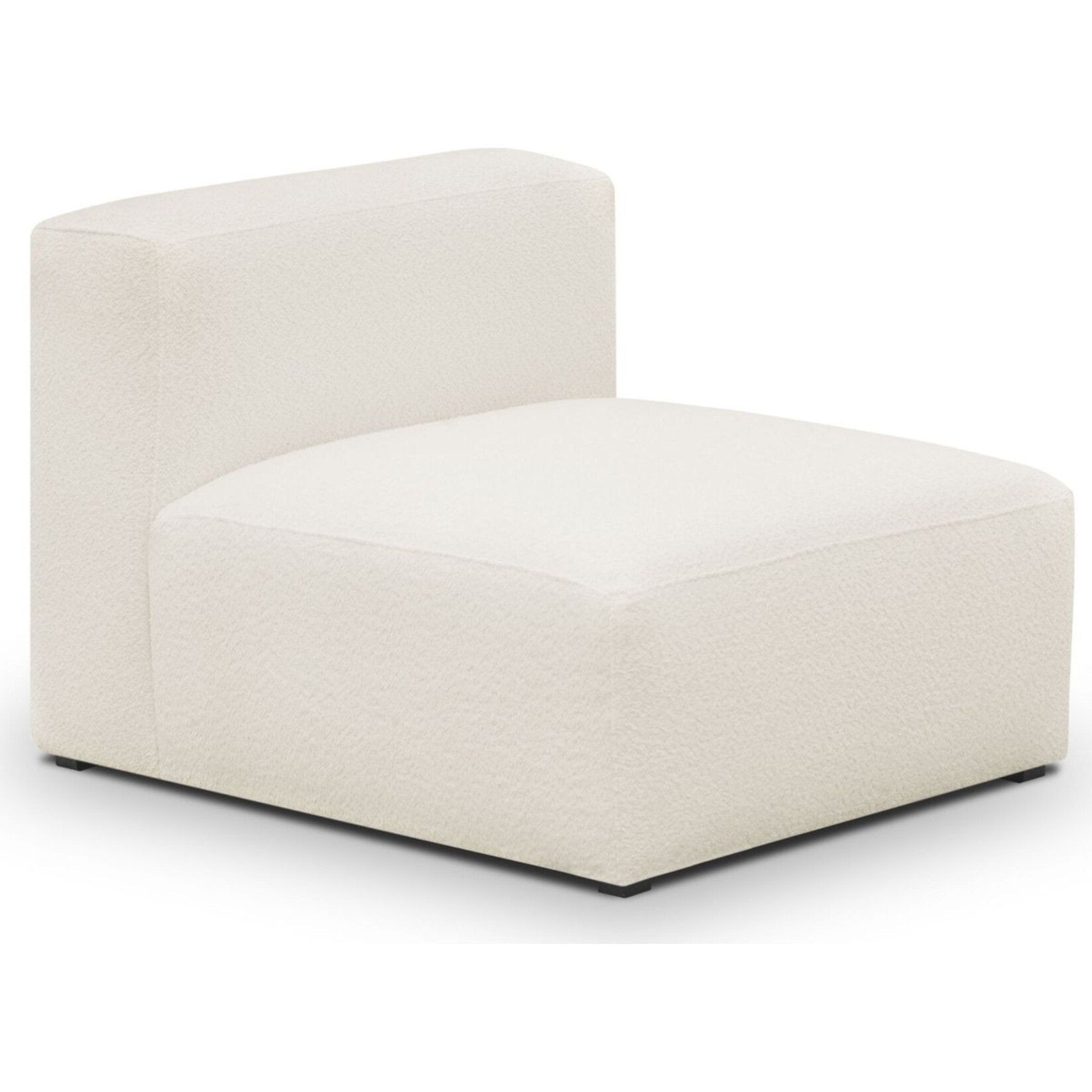 Canapé d'angle à gauche modulable 5 places en tissu bouclette - MODULO