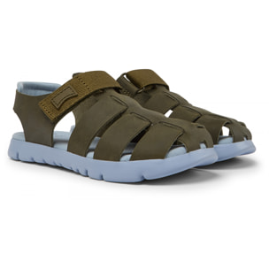 Sandalias - CAMPER Oruga - Verde - Cuero/Tejido