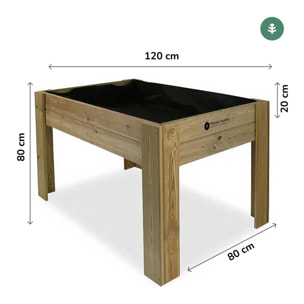 Mesa de Cultivo Huerto (120x80x80cm) L80 Planeta Huerto 160L