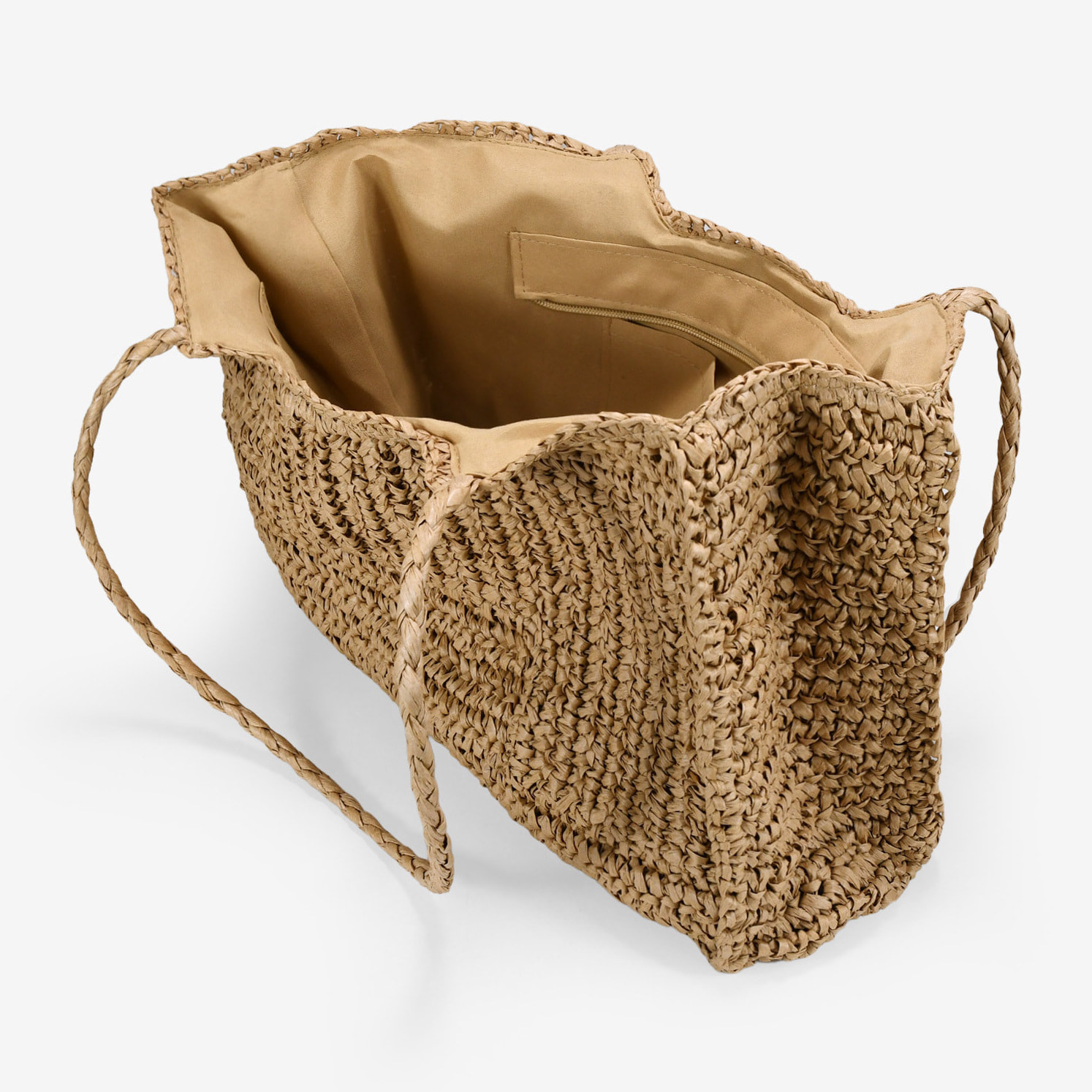 Bolso de hombro tostado de esparto