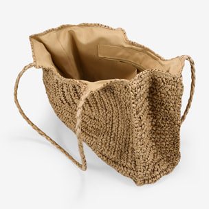 Bolso de hombro tostado de esparto