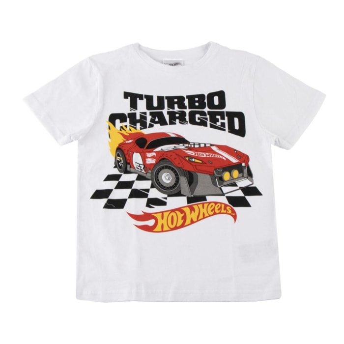 Camiseta Corta Hot Wheels - Color Blanco
