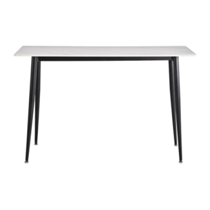 Console L. 120 cm plateau céramique marbré pieds métal noir - STONE 2