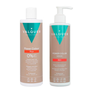 Valquer Pack Power Color Rojo - Champú y Mascarilla - 675 ml