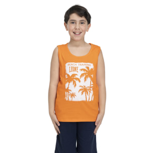 Traje de playa infantil sin mangas.