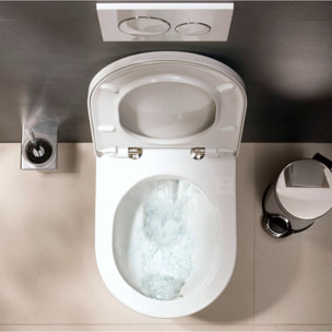 V-Fix Core Pack WC bâti-support + WC sans bride Hansgrohe EluPuraS + Abattant SoftClose + Plaque Noir mat (VFIXPURA9)