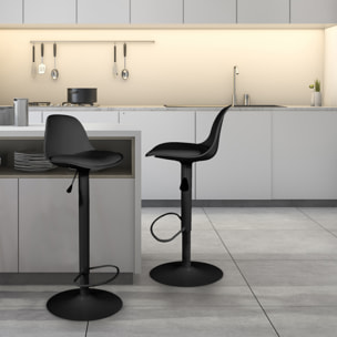 Tabouret De Bar Isak Noir - Lot de 2