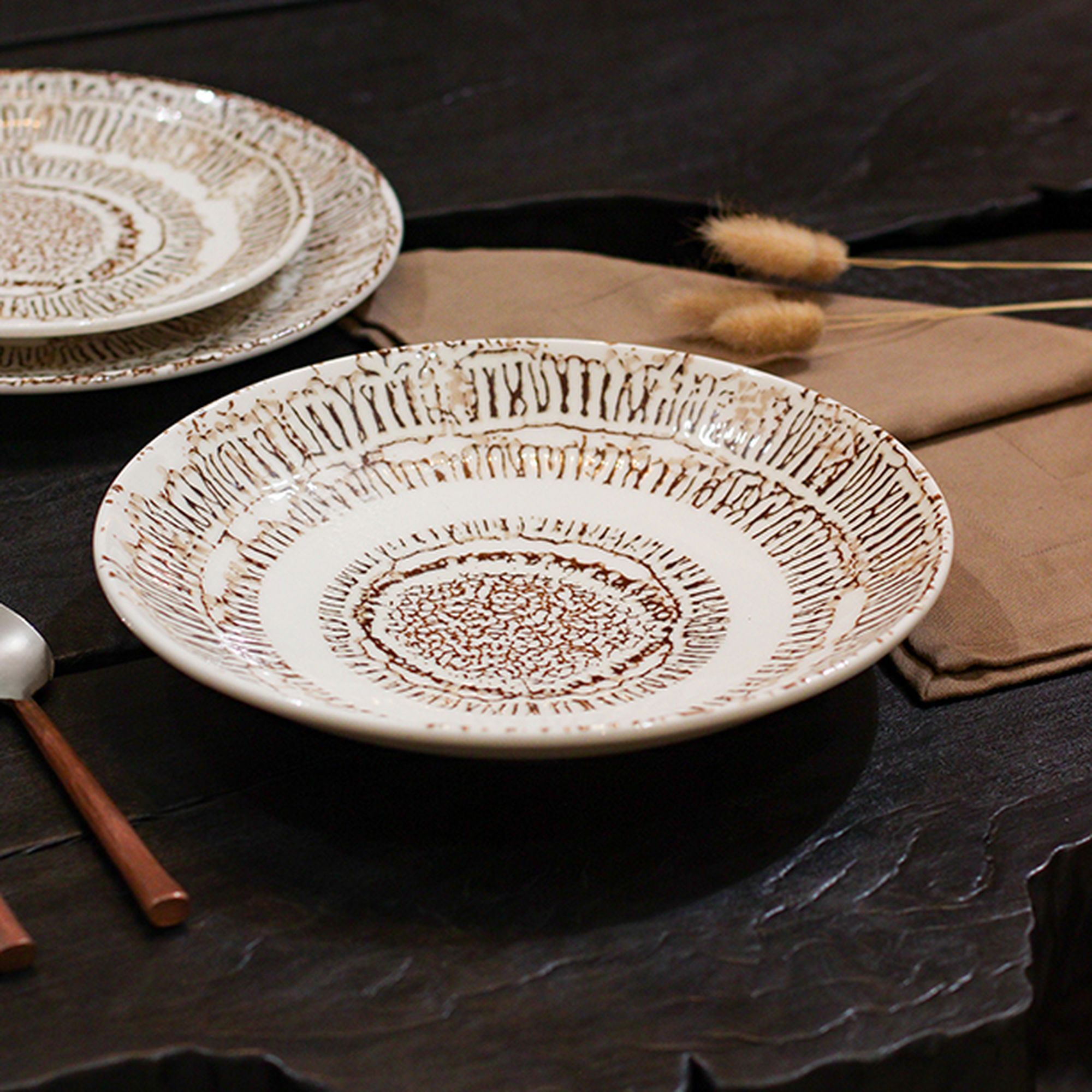 Lot de 6 assiettes creuses en porcelaine 21cm LODGE