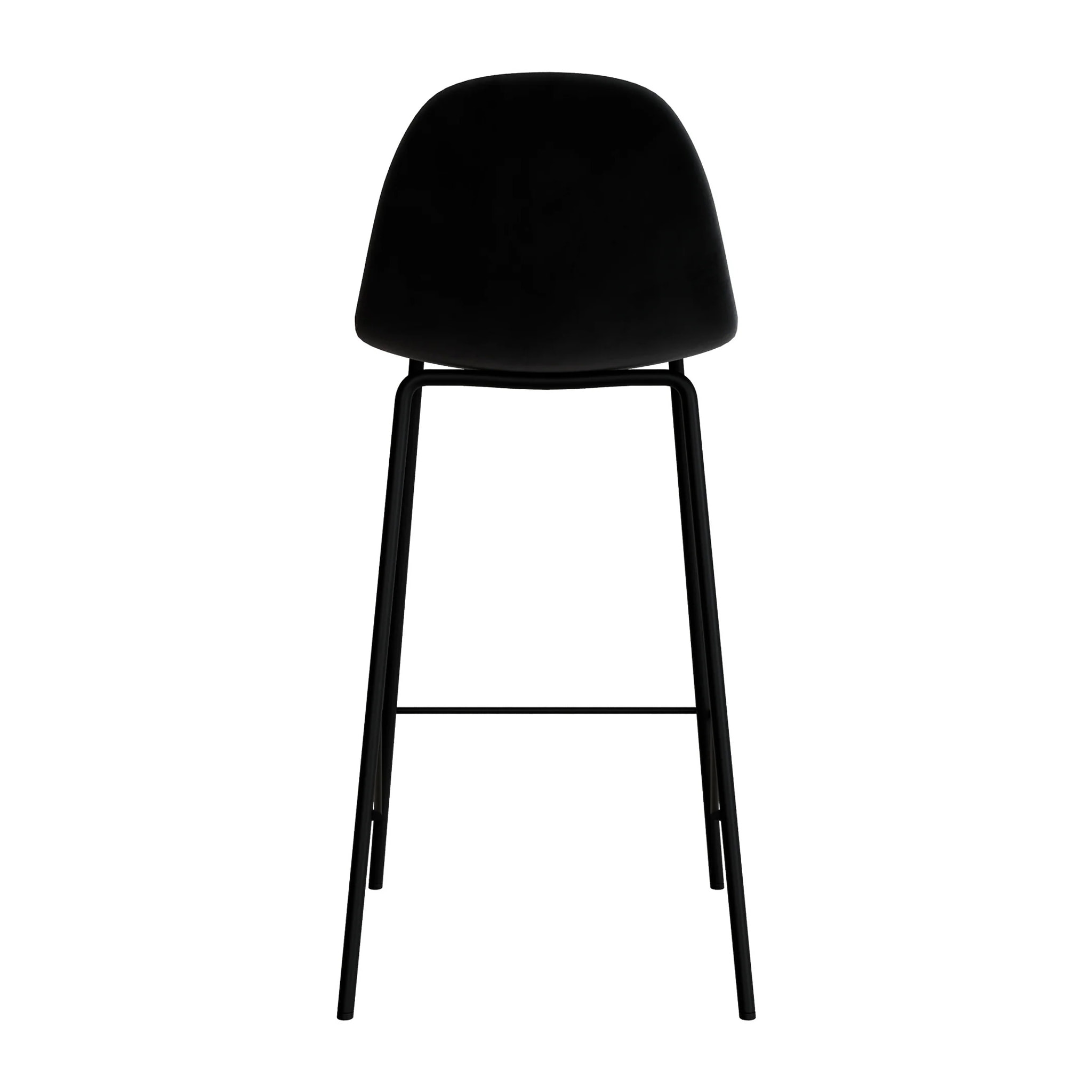 Lot de 2 chaises pour îlot central 65 cm en velours noir - Henrik