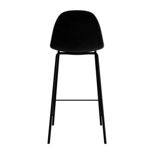 Lot de 2 chaises pour îlot central 65 cm en velours noir - Henrik