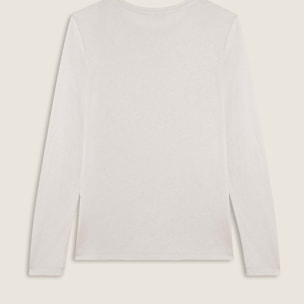 T-shirt donna lunga con spacchi e grafica brillante