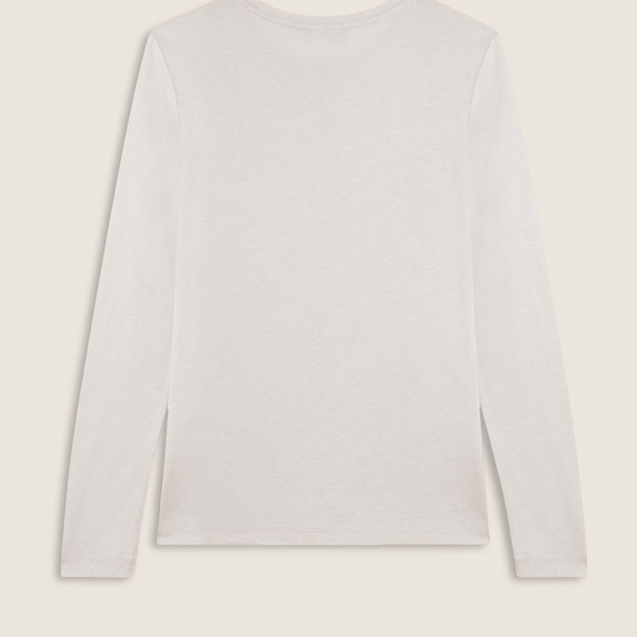 T-shirt donna lunga con spacchi e grafica brillante