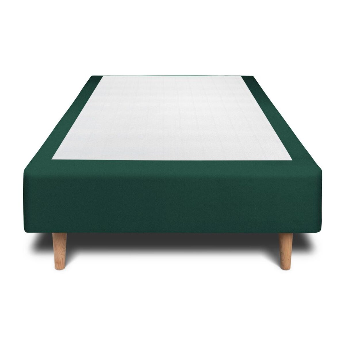 Lit avec tête de lit tapissée velours et sommier tapissier Ep20