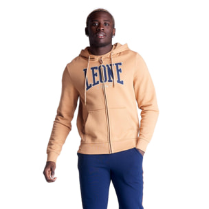 Chándal con capucha y cremallera completa para hombre en tonos tierra