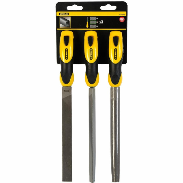 Limes mi-douces 200mm - jeu de 3pieces - 0-22-464