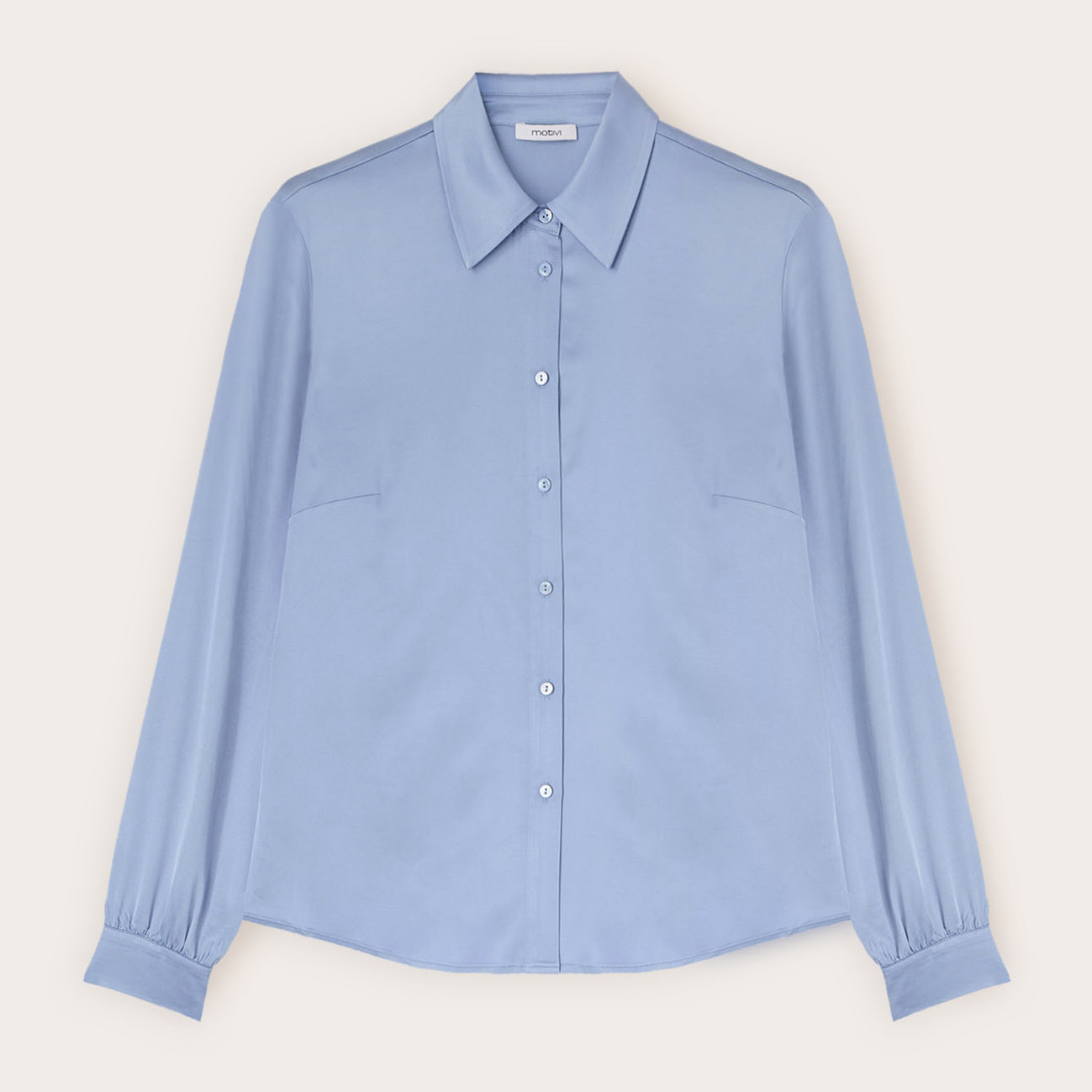 Motivi - Camicia in raso di viscosa - Azzurro