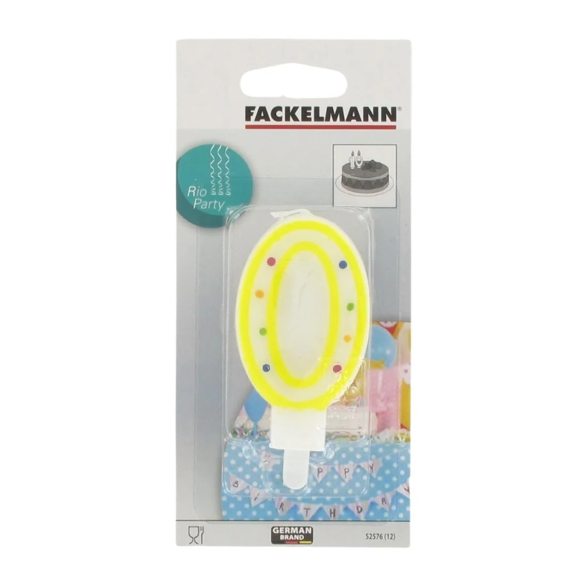 Bougie anniversaire chiffre 0 Fackelmann Rio Party
