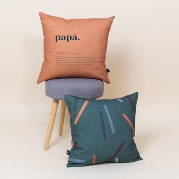 Funda Cojín "Papá extraordinario" Teja