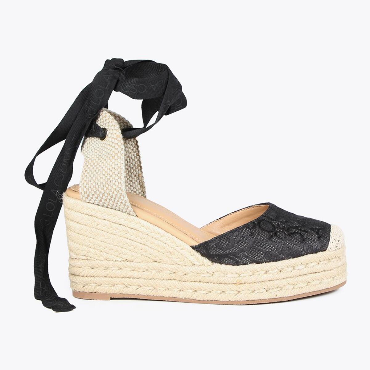 Zeppe effetto fibra naturale monogramma