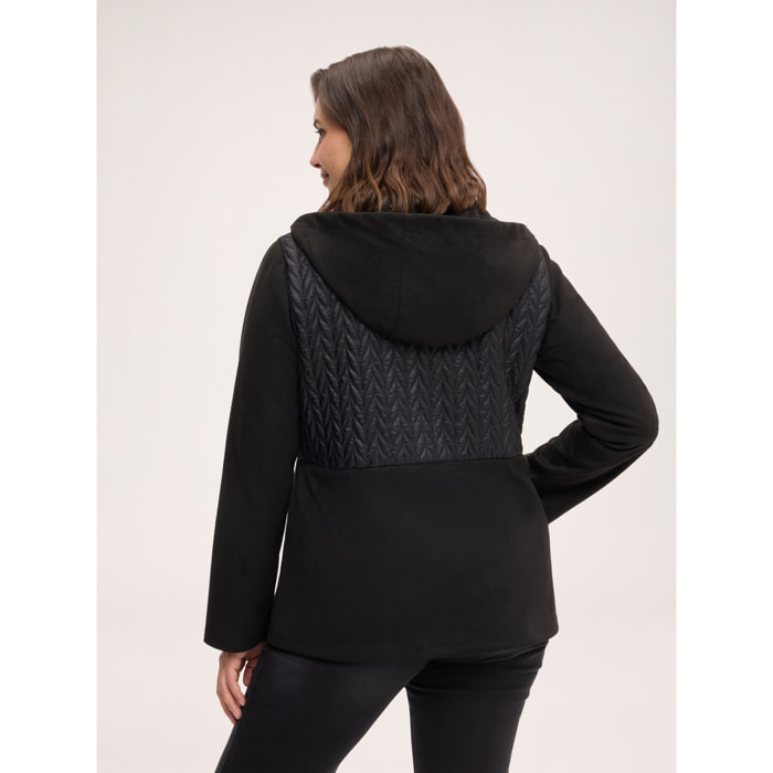 Fiorella Rubino - Giacca bimaterica soft touch - Nero