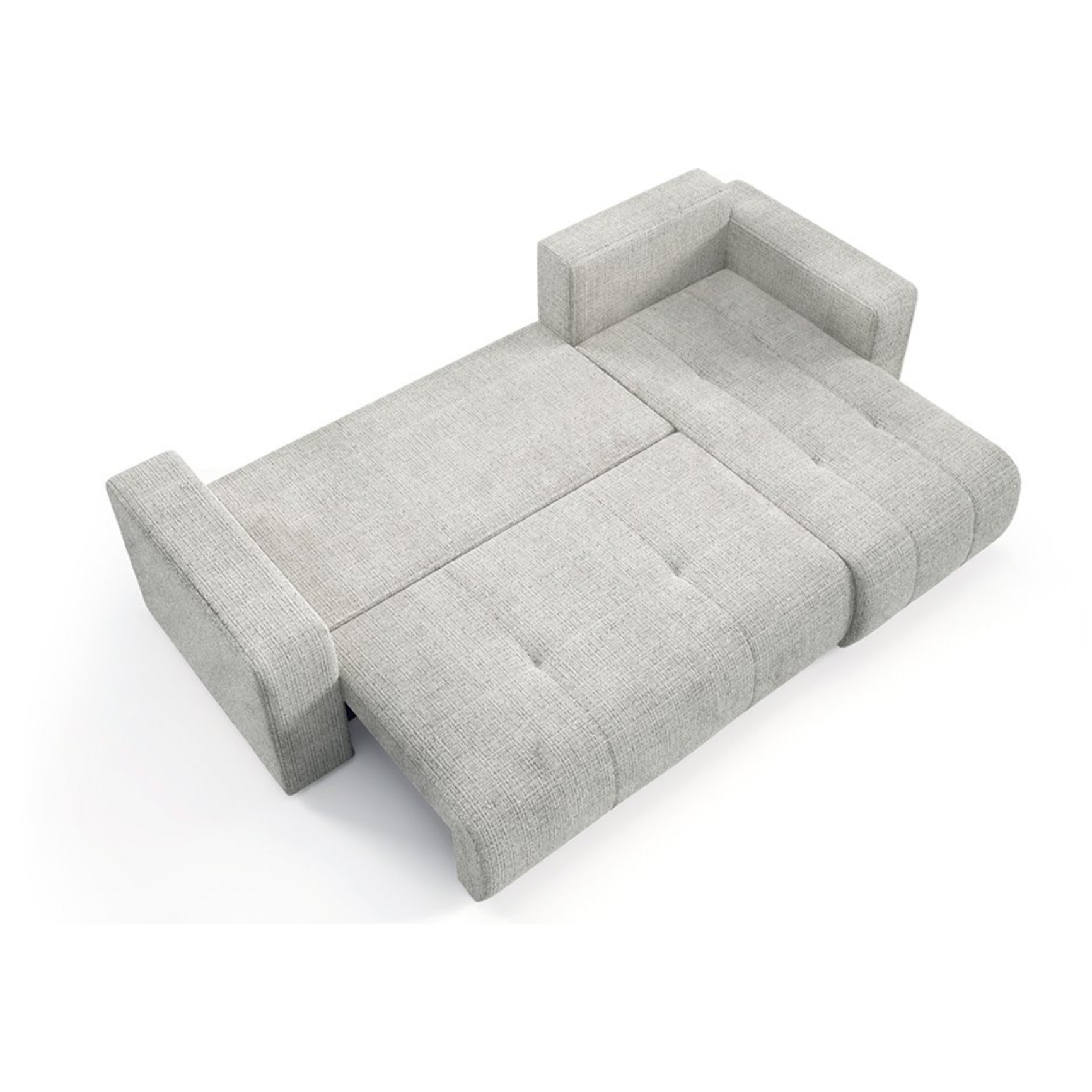 AURORE - Canapé d'angle droit 3 places en tissu texturé gris