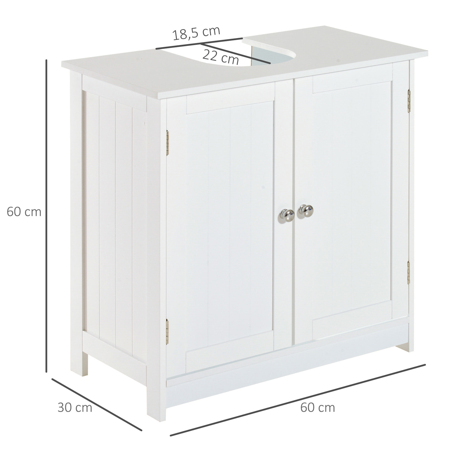 Mueble Armario para Debajo del Lavabo con 2 Puertas para Cuarto de Baño o WC