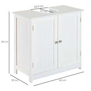 Mueble Armario para Debajo del Lavabo con 2 Puertas para Cuarto de Baño o WC