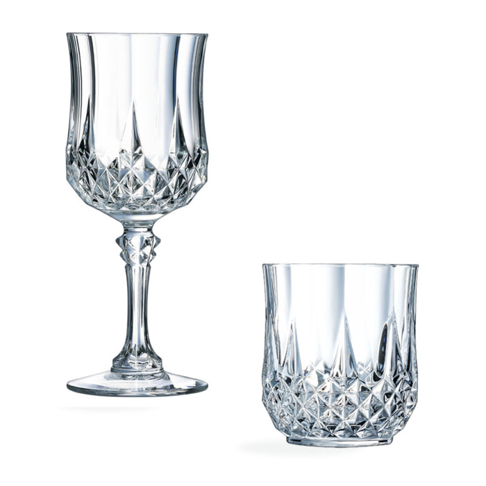 Set di 16 bicchieri da vino e acqua Longchamp - Cristal d'Arques