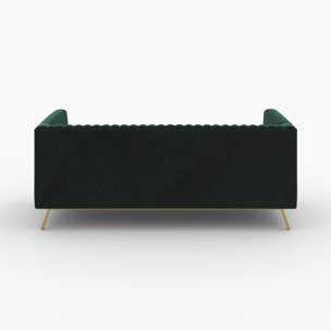 Ensemble canapés en velours vert 5 places - Gatsby