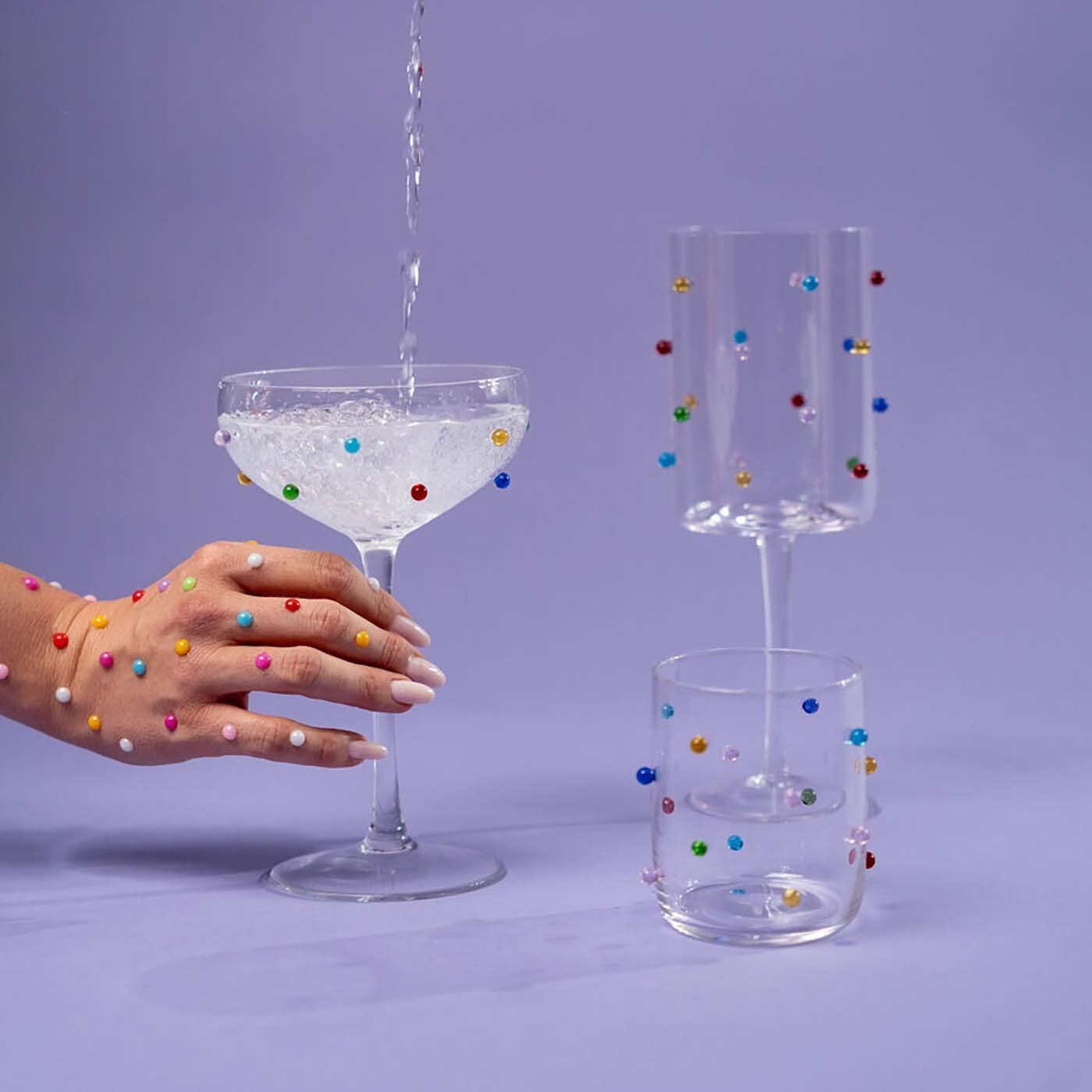 Verres à eau Party Dots set de 4 Kare Design