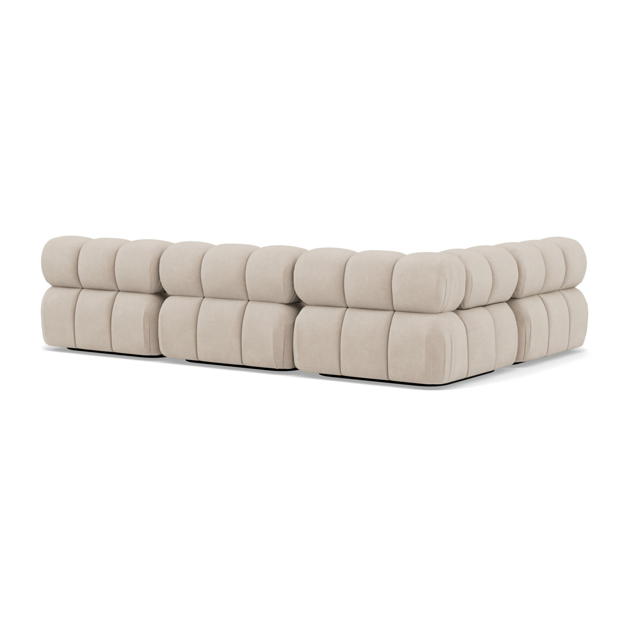 Ruby - canapé modulable d'angle gauche 5 places en velours texturé - Beige