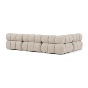 Ruby - canapé modulable d'angle gauche 5 places en velours texturé - Beige