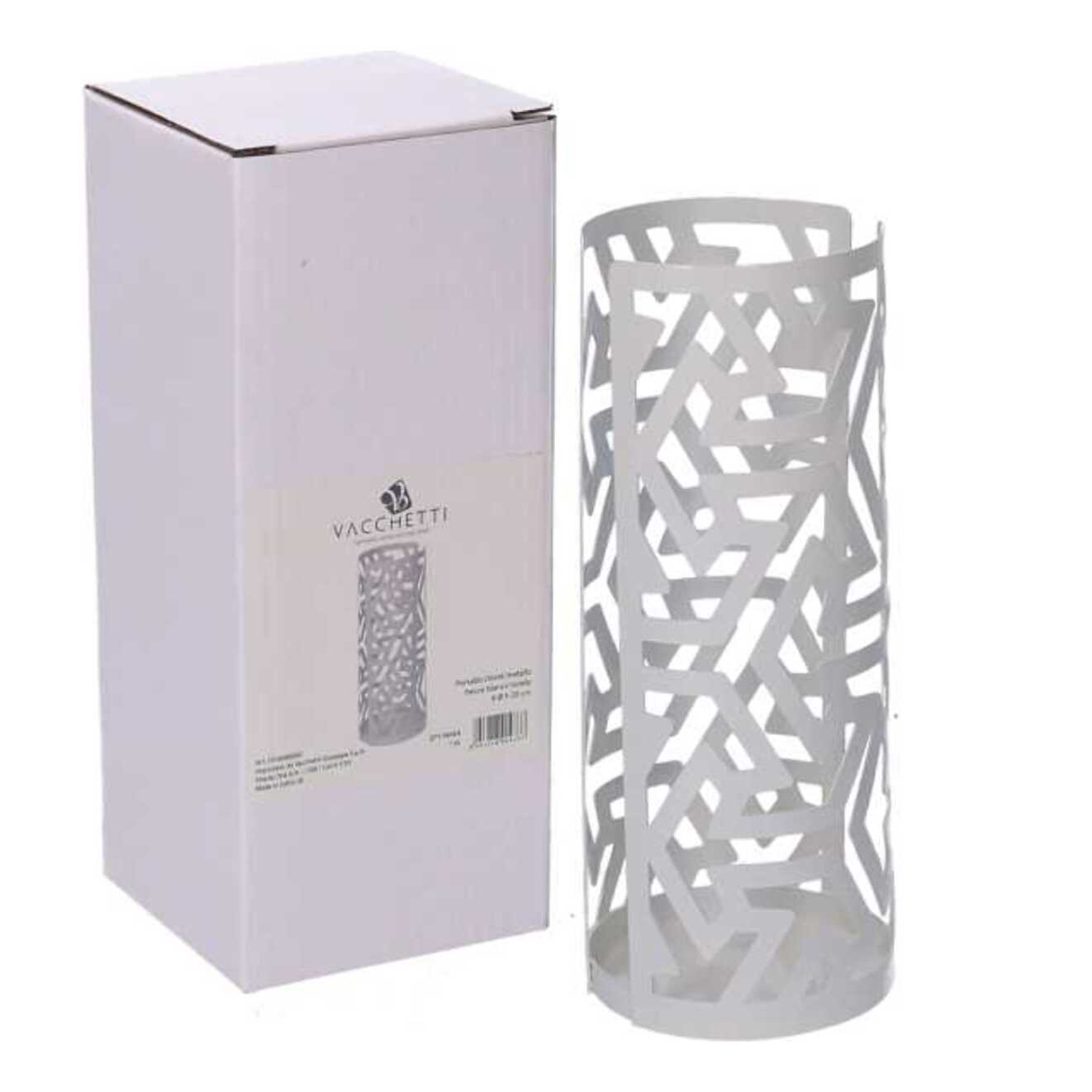 Portabicchiere in metallo frecce bianco tondo cm ø8h20