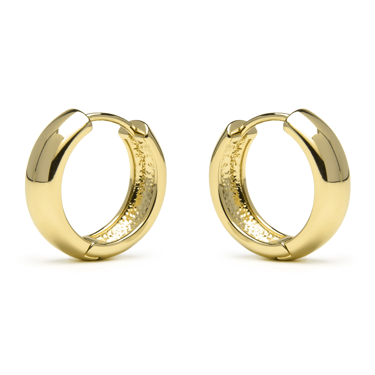 Pendientes de 18mm de diámetro acabado oro amarillo de 18k