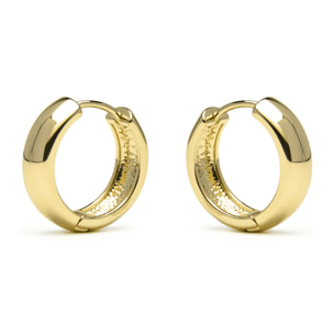 Pendientes de 18mm de diámetro acabado oro amarillo de 18k
