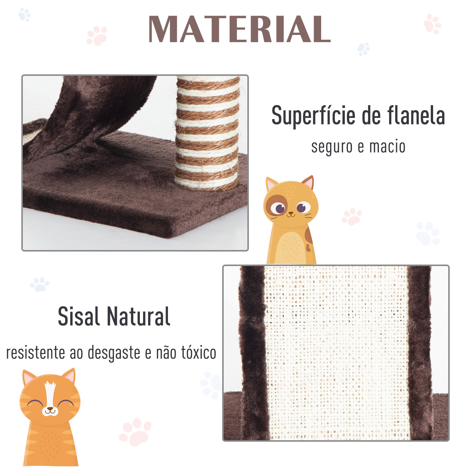 árbol para Gatos de Sisal Natural 35x30x39cm Marrón y Crema